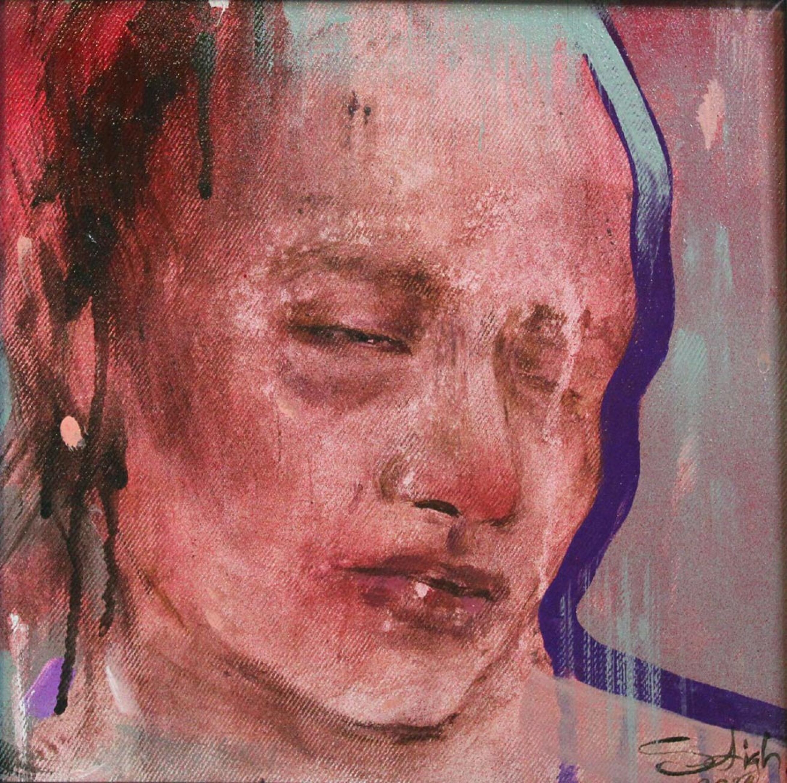 Hidden 25×25 acrylic on canvas 2018